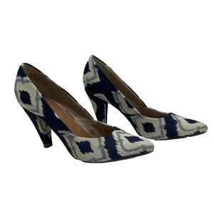 Women’s‎ Seychelles Fabric Heels SIZE 9 Anthropologie Aztec Blue Shoes Pumps